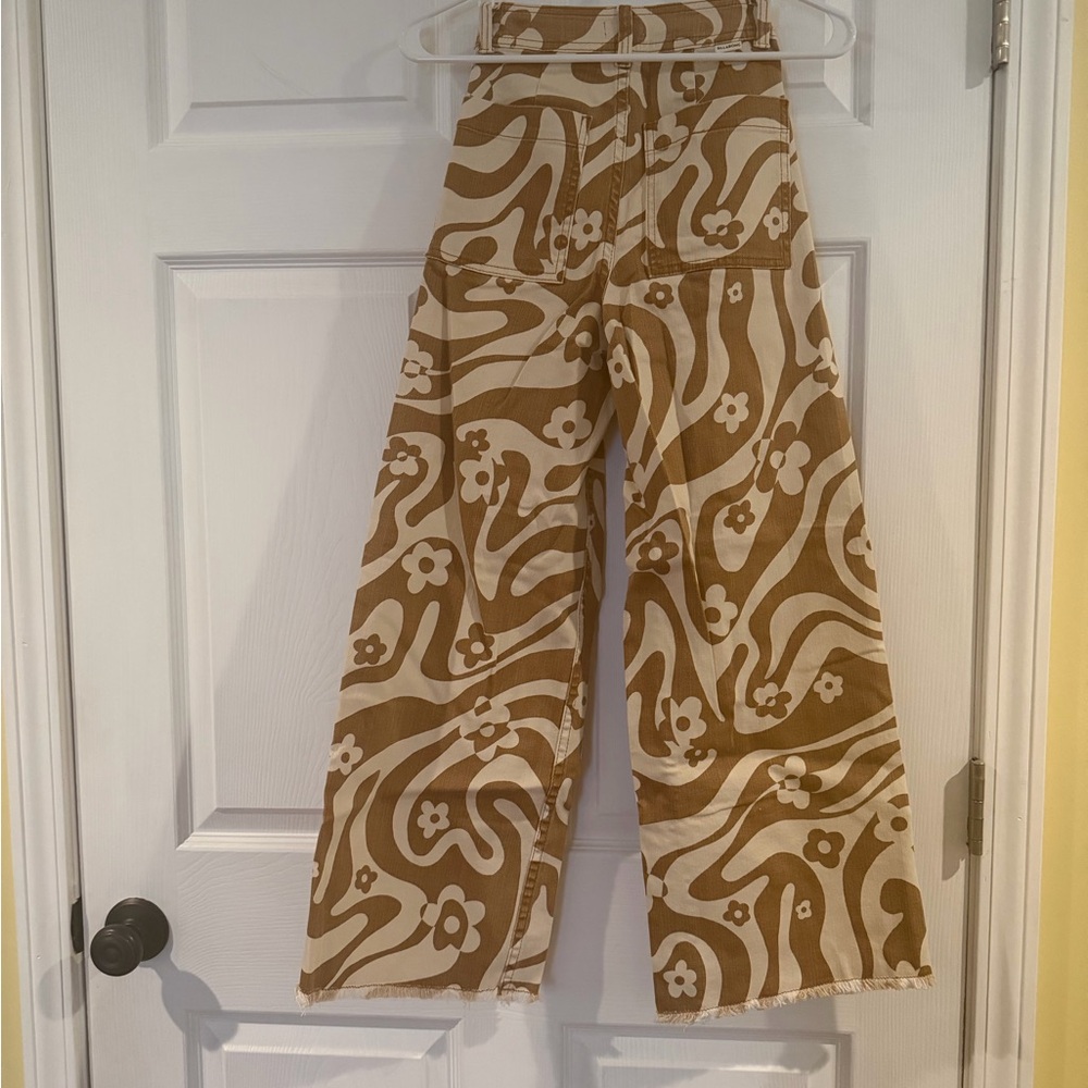 Billabong Cream and Brown Retro Print Pants - Picture 2 of 4